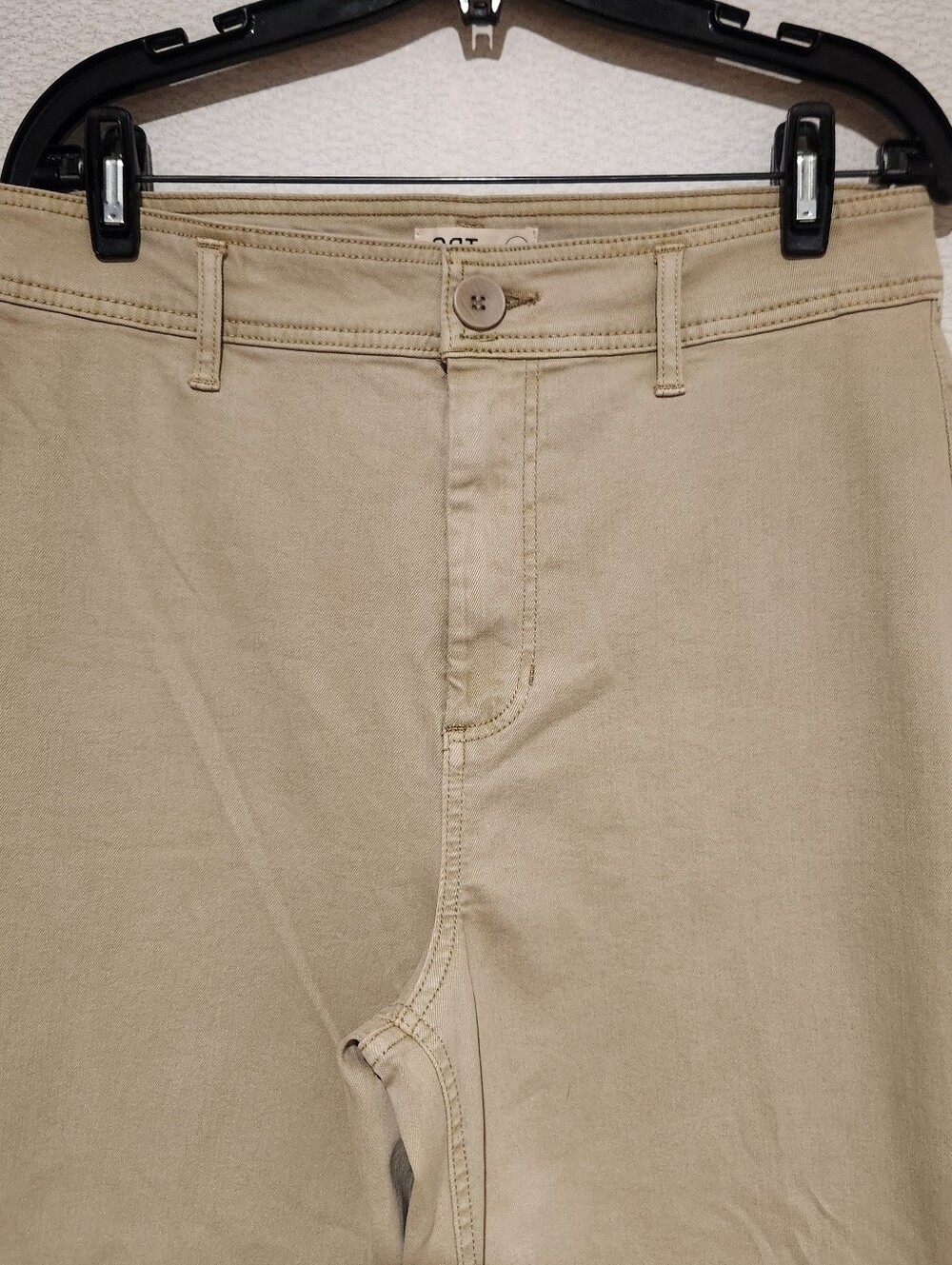Oat New York Womens High Rise Wide Leg Jeans Tan Raw Hem 12/31 - Picture 3 of 8